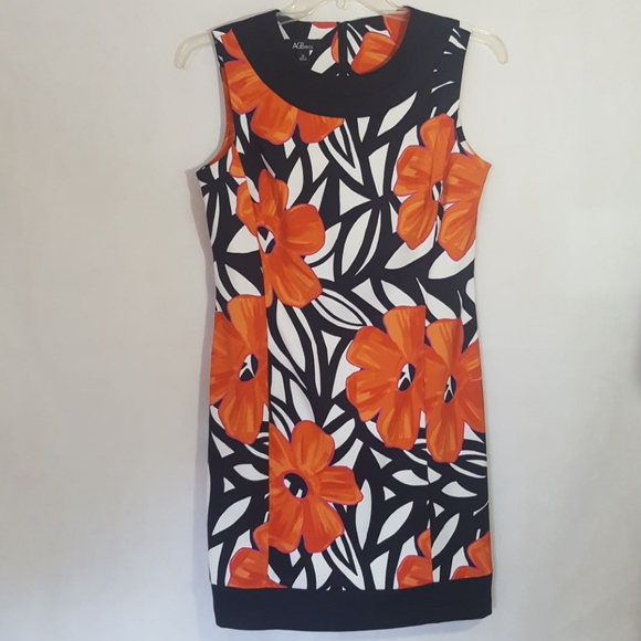 orange and black floral dress